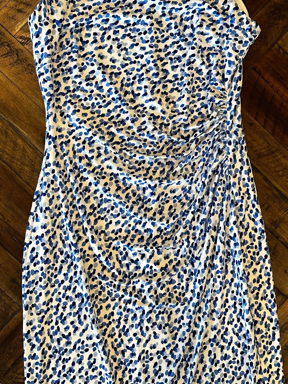 Ralph Lauren White Dress with Blue Dot Print - Picture 5 of 8